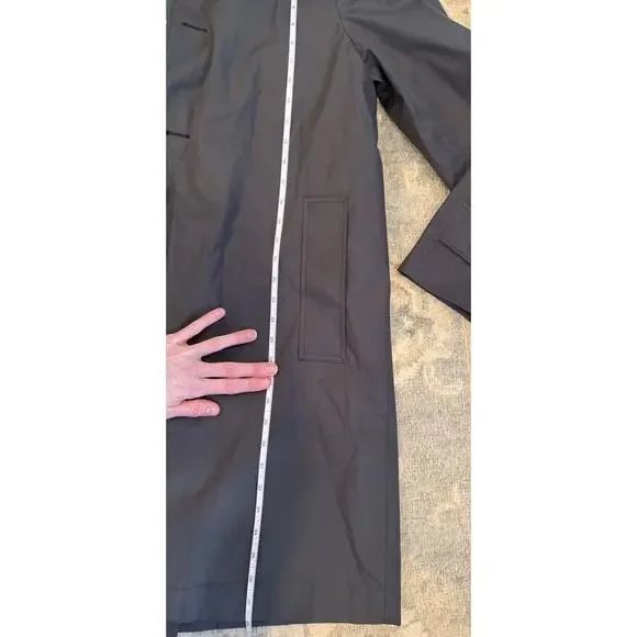Burberry Men's Black Cotton Trench Coat Sz 46 NWT